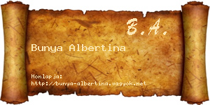 Bunya Albertina névjegykártya